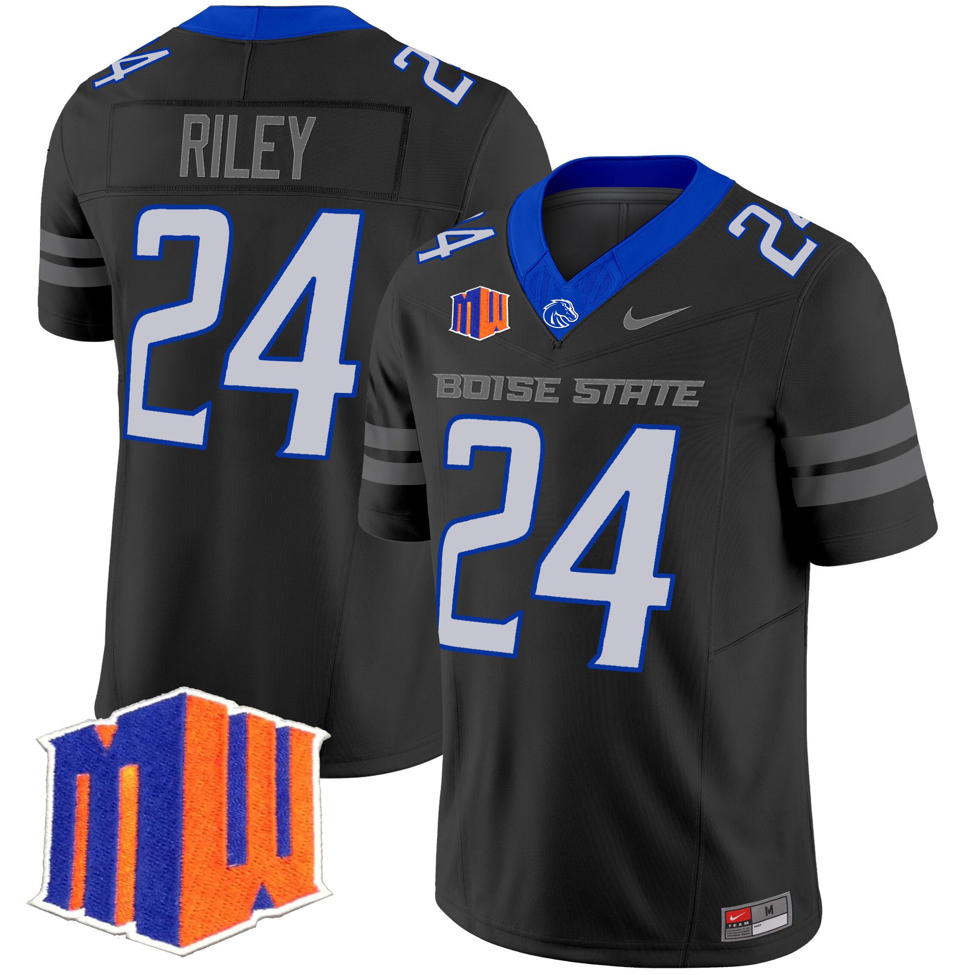 Men Boise State Broncos #24 Riley Black Nike 2024 Vapor Limited NCAA Jersey